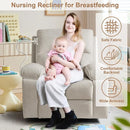 Rocking Chair Nursery Swivel Rocker Recliner with Phone Holder,Nursing Chair for Breastfeeding with Foot Rest,Beige by TinyTreasures Baby Boutique