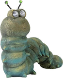 Alpine Corporation FCC121SLR Outdoor Solar Powered Garden Caterpillar Statue with LED Lights, LED Solar Garden Décor, 16" by GreenHaven Gardens