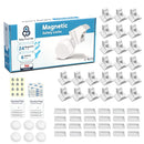 Magnetic Safety Lock Kit 24 Locks + 6 Keys, 3M Adhesive Easy Installation, Baby Proofing Magnetic Locks for Cabinets and Drawers by TinyTreasures Baby Boutique