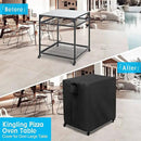 Kingling Outdoor Pizza Oven Table Cover for Ooni Large Table, Waterproof Outdoor Grill Prep Table Cover Pizza Oven Stand Cover - 36''L x 32''W x 31''H(Black) by CozyNest Decor