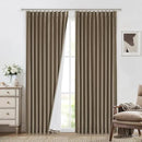 Vision Home Brown Pinch Pleated Full Blackout Curtains Linen Blended 60" Wide Thermal Insulated Window Panels 95 inch for Bedroom Living Room Darkening Pleat Drapes with Hooks Back Tab 60" Wx95 Lx1 by CozyNest Decor