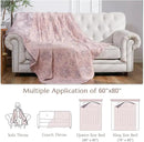 jinchan Boho 100% Cotton Muslin Twin Size 60x80 Inches Blanket Lightweight 4-Layer Quilted Soft Pink Red Floral Throw Blanket Reversible Comfy Flower Breathable All Seasons Couch Bedroom Decor by CozyNest Decor