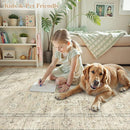 LIVEBOX Entryway Rug 3x5 Washable Area Rugs for Kitchen Bathroom, Non-Slip Front Door Mat for Bedroom, Boho Low-Pile Carpet Farmhouse Throw Indoor Mats for Bath Laundry Room, Tan by TinyTreasures Baby Boutique