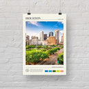 StudioUBILA Houston Wall Art Poster, Decorative Cityscape Landscape Art Prints, Home Decor Wall Art Print for Bedroom Living Room Kitchen Decorations, Unframed by CozyNest Decor