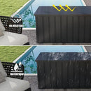 Domi Deck Box 200 Gallon, Waterproof Lockable Steel Outdoor Storage Container for Outside Cushions, Garden Tools and Pools Equipment(Gray) by GreenHaven Gardens