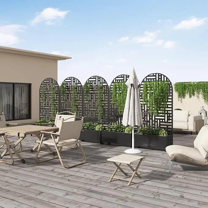 Casaphoria Metal Raised Garden Bed with Trellis and Wheels, 72"x35"x16" Arched Planter Box for Climbing Plants, Vegetables & Vines, Features Drainage Holes and Privacy Screen (Black-Helen), photo 3 of 8