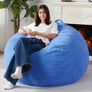 Homguava 3.5FT Bean Bag Chair: Teardrop Bean Bags with Memory Foam Filled, Compact Beanbag Chairs Soft Sofa with Corduroy Cover (Blue) by TinyTreasures Baby Boutique