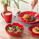 vicrays Coffee Mug Set, 12 Ounce, Ceramic Mug for Men, Women, Unique Glazed Mugs with Handle for Coffee, Tea, Milk, Cocoa, Cereal - Set of 6 Red by CozyNest Decor