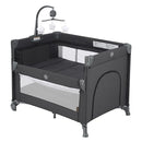 2-in-1 Pack and Play with Mattress,Baby Bassinet Bedside Sleeper, Bedside Bassinet & Baby Playpen, Easy Folding Portable Crib for Newborn to Toddlers (Dark Grey) by TinyTreasures Baby Boutique