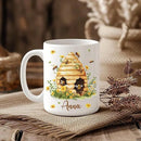 Hyturtle Personalized Bee Mug - Bee Keeper Gifts For Women - Honeybee Gifts For Lovers - Animals Present For Lovers On Birthday - Teacher Appreciation Present - Custom Coffee Cup Ceramic Mug 11 15 Oz by CozyNest Decor