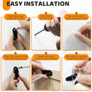 10 Pack Furniture Wall Anchors for Baby Proofing, Anti Tip Furniture Anchors, Secure 400 Pound Furniture, Dresser, Bookcase to Wall Prevent Falling, Earthquake Straps for Child Safety (Black) by TinyTreasures Baby Boutique