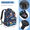 Space Moon Spacecraft Children Backpack For School Boys Girls Universe Planet Galaxy Space Ship Backpacks Funny Astronaut Rocket Stars Book Bag For School Travel Hiking For Boys Girls Kids by TinyTreasures Baby Boutique