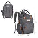 RUVALINO Diaper Bag Backpack, Multifunction Travel Pack Maternity Baby Changing Bags, Large Capacity, Waterproof, Dark Gray by TinyTreasures Baby Boutique