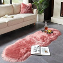 AMTOVO Faux Sheepskin Rug, Blush Pink Ultra Soft Fluffy Shag Area Rug, 2 x 6 ft Faux Fur Rug for Bedroom Sofa Throw Cushion Room Decor, Sheepskin by CozyNest Decor