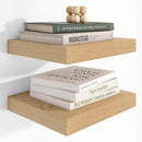 Heimlove 12 Inch Deep Floating Shelves, 12 x 12 inches Long Wall Shelf, Large Extra Display Shelf & Storage Shelf, Rustic Wood Wall Shelves for Fireplace Mantel, Oak - 2Pack by CozyNest Decor