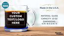 Custom Clear Glass Coffee Mugs 13 oz. Set of 100, Personalized Bulk Pack - Perfect for Coffee, Tea, Espresso, Hot Cocoa, Other Beverages - Blue Bottom by TinyTreasures Baby Boutique