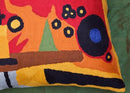 Kandinsky Contemporary Throw Pillow Cover - Heavy Red Space Modern Cushion | Abstract Throw Pillows | Contemporary Pillow | Abstract Chair Cushions | Hand Embroidered Cushion | Wool Size 18x18 by CozyNest Decor