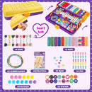 Friendship Bracelet Making Kit with Storage Box,DIY String Bracelet Arts and Craft for Girls Aged 8-12,Kids' Travel Activity Toy Set,Birthday Gifts for Ages 6 7 8 9 10 11 12 Year Old (Yellow/Purple) by TinyTreasures Baby Boutique