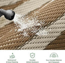GENIMO Outdoor Rug Waterproof 6'x9' for Patio, Foldable Reversible Plastic Straw Carpet for Travel Trailers, Outside Area Mat for Rv, Deck, Picnic, Porch, Camper, Balcony, Beach, Brown & Beige by CozyNest Decor