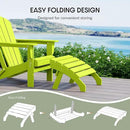WestinTrends Dylan Outdoor Patio HDPE Adirondack Ottoman Footrest, Lime by CozyNest Decor