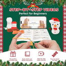 Christmas Snowman Crochet Kit for Beginners, Crochet Starter Kit for Kids Adults, Learn to Crochet w/Step-by-Step Video Tutorials, Pre-Started Yarn, Hook, DIY Amigurumi Craft Gifts for Christmas Décor by TinyTreasures Baby Boutique