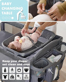 AirClub 4 in 1 Baby Bassinet Bedside Sleeper, 4 Functions Crib, Playard, Portable Changing Table, Bassinet for Newborn Baby, Bedsaide Bed w/Wheels&Brakes by TinyTreasures Baby Boutique