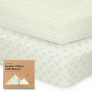 KeaBabies 2-Pack Organic Crib Sheets for Boys, Girls - 52x28 Fitted Crib Mattress Sheet Neutral, Breathable Jersey Cotton Cover for Baby Bed, Toddler Mattress, Soft & Cute Prints (Fleur) by TinyTreasures Baby Boutique