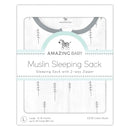 Amazing Baby Cotton Muslin Sleeping Sack, For Baby Boy or Girl, Wearable Blanket with 2-way Zipper, Trees, Sterling, Small (0-6 Month) by TinyTreasures Baby Boutique