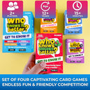 Board Games for Kids 8-12 and Family - Set of 4 Who Knows It Better? - 2000+ Questions Across Biology, Culture, STEM and Math - Educational Trivia Cards for Learning and Game Night by TinyTreasures Baby Boutique