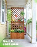 Quictent Raised Garden Bed Wood Planter Box with Lattice Trellis for Vine Climbing Plants Flower Free-Standing, for Patio Garden Indoor Outdoor 29x12x70 in by GreenHaven Gardens