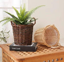 Handwoven Wicker Planter Basket with Waterproof Liner – Natural Yellow Decorative Flower Pot Holder for Indoor Use - Small Size (Inner Top Ø 7", Inner Height 5.9") by CozyNest Decor