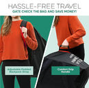 reperkid Large Stroller Bag for Airplane Travel, Black & Red, 47" H x 24" W x 15" D, Fits Most Large, Single, Double, Jogging Strollers – Premium Waterproof Cover, Adjustable Shoulder Straps by TinyTreasures Baby Boutique