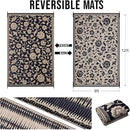 OLANLY Waterproof Outdoor Rug 9x12 ft, Outdoor Plastic Straw Rug with Flower Pattern, Reversible RV Mat for Patio, Camping, Balcony, Deck, Backyard, Black & Beige by CozyNest Decor