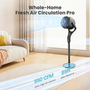 Standing Fan for Bedroom, 90° & 120° Oscillating Pedestal Fan, 3 Heights Adjustable Floor Fan with Brushless DC Motor, 12 Speeds, 3 Modes, Night Light, 12H Timer, Remote for Home, Dorm, Office by CozyNest Decor