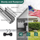 2 Pack Ground Flag Pole for Outside House - 8.5 FT Tangle Free Heavy Duty Flag Pole Kit with Windproof Stand,Outdoor Inground Flag Holder for Yard Garden, Includes Bonus 3x5 American Flag, White by GreenHaven Gardens