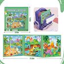 Magnetic Puzzles for Toddlers 3-5 , 75-Pieces Travel Toys , Dinosaur Puzzles Ages 4-6, Educational Learning Magnets, Road Car Trip & Airplane Activities Toys for 3 4 5 6 7 Girls Boys Gift by TinyTreasures Baby Boutique