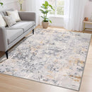 Area Rug 4x6 Washable Grey Rug for Bedroom, Abstract Modern Living Room Rugs Non Slip Low Pile, Carpet for Kitchen, Nursery, Kids Room, Office by TinyTreasures Baby Boutique