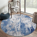 Washable Area Rugs 6ft Non-Slip Modern Abstract Soft for Living Room Entryway Bedroom Nursery, Print Pattern, Blue Grey Navy Gray by TinyTreasures Baby Boutique