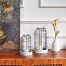 PHOSPHOR Rustic Farmhouse Decor Lantern Set of 2 Modern Farmhouse Decorative Indoor for Kitchen Fireplace Centerpiece Table Dinning Living Room by CozyNest Decor