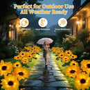 Outdoor Solar Garden Stake Lights,Upgraded LED Solar Powered Light with 3 Sunflower, Waterproof Solar Decorative Lights for Garden, Patio, Backyard (1 Pack 3 Flower) by CozyNest Decor