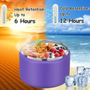 12oz Insulated Vacuum Food Jar with Buckle Lid Wide Mouth Soup Thermo for Hot Food Kids Leakproof Stainless Steel Lunch Container (Purple, 12OZ) by TinyTreasures Baby Boutique