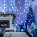 JMEXSUSS 300LED Christmas Curtain Lights Plug in with Remote, Blue and White Christmas Lights Indoor Outdoor, 8 Modes Hanging Fairy String Lights for Bedroom Window Wall Yard Patio Decor, 9.8x9.8ft by CozyNest Decor