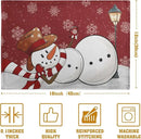 Red Snowman Snowflake Christmas Placemats Set of 4 Seasonal Winter Linen Table Mats 12x18 Inch Xmas Holiday Snow Farmhouse Rustic Washable Place Mat for Party Kitchen Dining Outdoor Indoor Decor by CozyNest Decor
