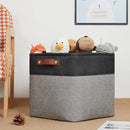 DULLEMELO Cube Collapsible Storage Bins, 12 inch Fabric Storage Cubes Bins Canvas Organization Baskets, Linen Closet Organizers Boxes for Home Organization and Storage (4 Pack - 12" Black&Grey) by TinyTreasures Baby Boutique