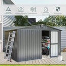 Domi Outdoor Storage Shed 10' x 8’, Metal Garden Shed with Galvanized Steel Frame for Bike, Tools, Lawn Mowers, Pool Toys, Outdoor Storage Cabinet with Lockable Door for Garden Lawn Patio (Dark Grey) by GreenHaven Gardens