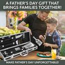 Kaluns Grilling Accessories, Dad Gifts for Christams Grilling Gifts, Heavy Duty Stainless Steel BBQ Grill Tools Set for Outdoor Grill with Aluminum Case and Apron, Dad Birthday Gifts for Men Husband by GreenHaven Gardens