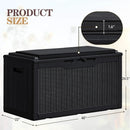 Greesum 100 Gallon Resin Deck Box Large Outdoor Storage Boxes with Cushions for Garden Tools, Patio Furniture Pillows, Pool Supplies, Black by GreenHaven Gardens