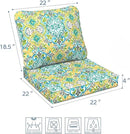 LVTXIII Outdoor Deep Seat Cushion 22"x22"x4" Patio Seat and Back Cushion Set Seasonal Chair Cushion for Dining Arm Chairs, Wicker Chairs and Garden Furniture Decoration, Damask Green by GreenHaven Gardens