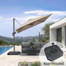 PURPLE LEAF 8 Feet Outdoor Square Cantilever Umbrella Patio Umbrella with Base Aluminum Offset Umbrella with 360-degree Rotation for Garden Deck Pool Patio Taupe by GreenHaven Gardens
