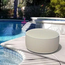 LVTXIII Inflatable Stool Ottoman Footrest with Handle, All Weather Foot Rest, Indoor or Outdoor Use for Home Patio Garden and Camping, D21 x H9, Stripe Beige by CozyNest Decor